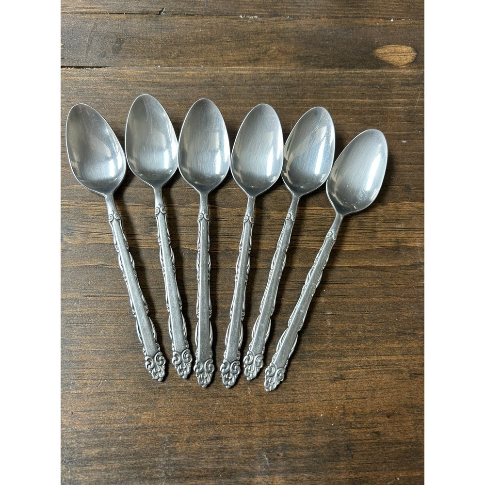 Ekco Eterna MARY ELLEN Place Soup Spoons 7 3/8" Japan Stainless Steel - Set of 6